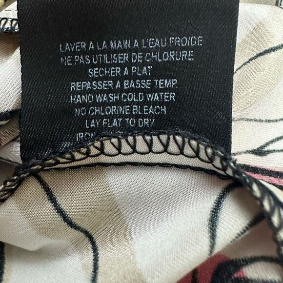 Tribal Women's M Drape Cowl Neck Sleeveless Top Abstract Red Gold Circle Print - Picture 7 of 9